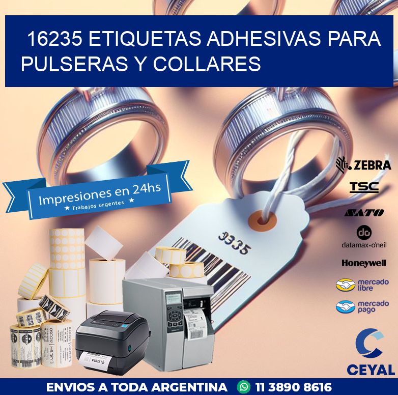 16235 ETIQUETAS ADHESIVAS PARA PULSERAS Y COLLARES