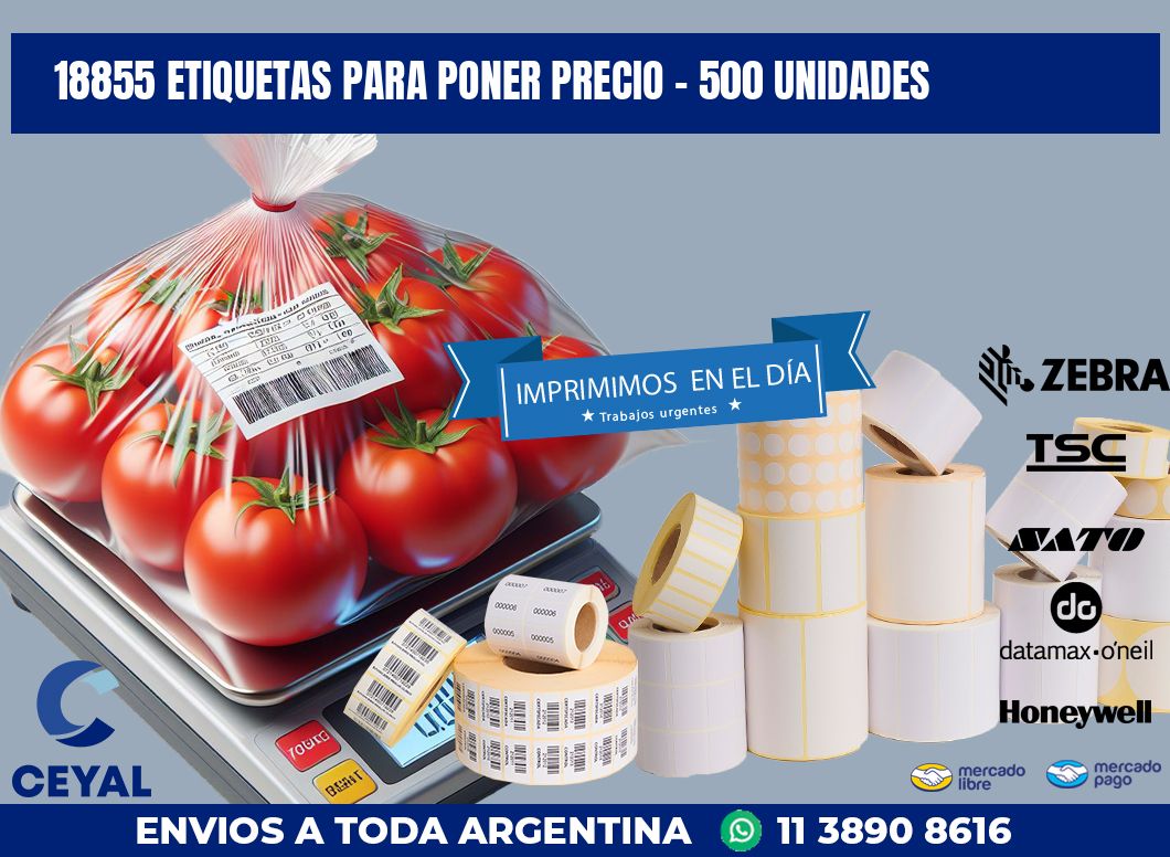 18855 ETIQUETAS PARA PONER PRECIO - 500 UNIDADES