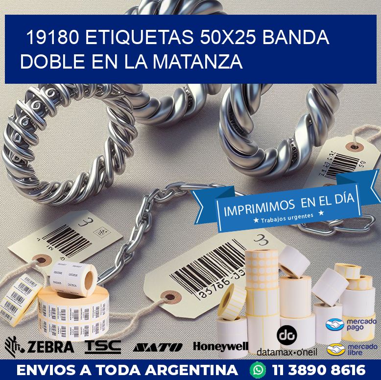 19180 ETIQUETAS 50X25 BANDA DOBLE EN LA MATANZA