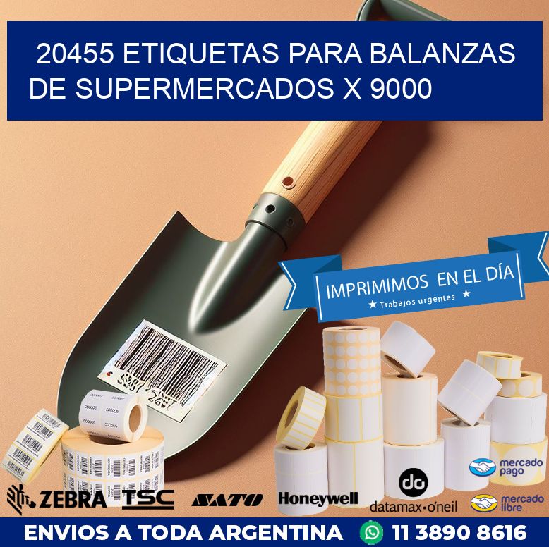 20455 ETIQUETAS PARA BALANZAS DE SUPERMERCADOS X 9000