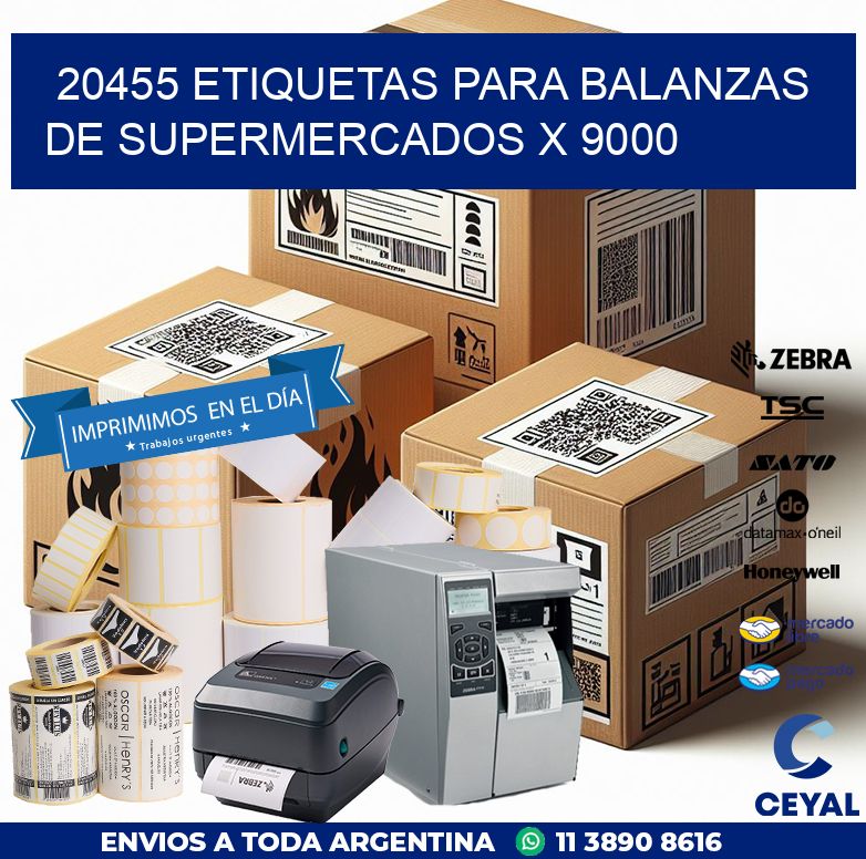 20455 ETIQUETAS PARA BALANZAS DE SUPERMERCADOS X 9000