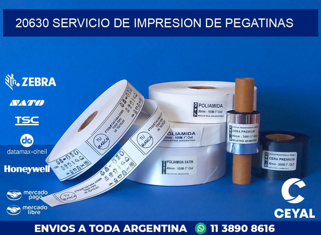 20630 SERVICIO DE IMPRESION DE PEGATINAS