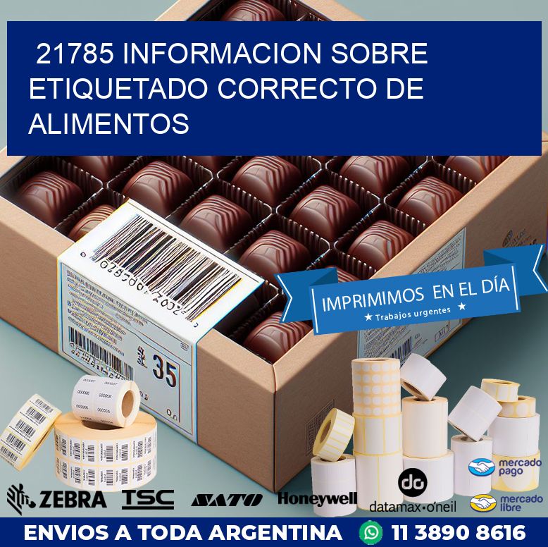 21785 INFORMACION SOBRE ETIQUETADO CORRECTO DE ALIMENTOS