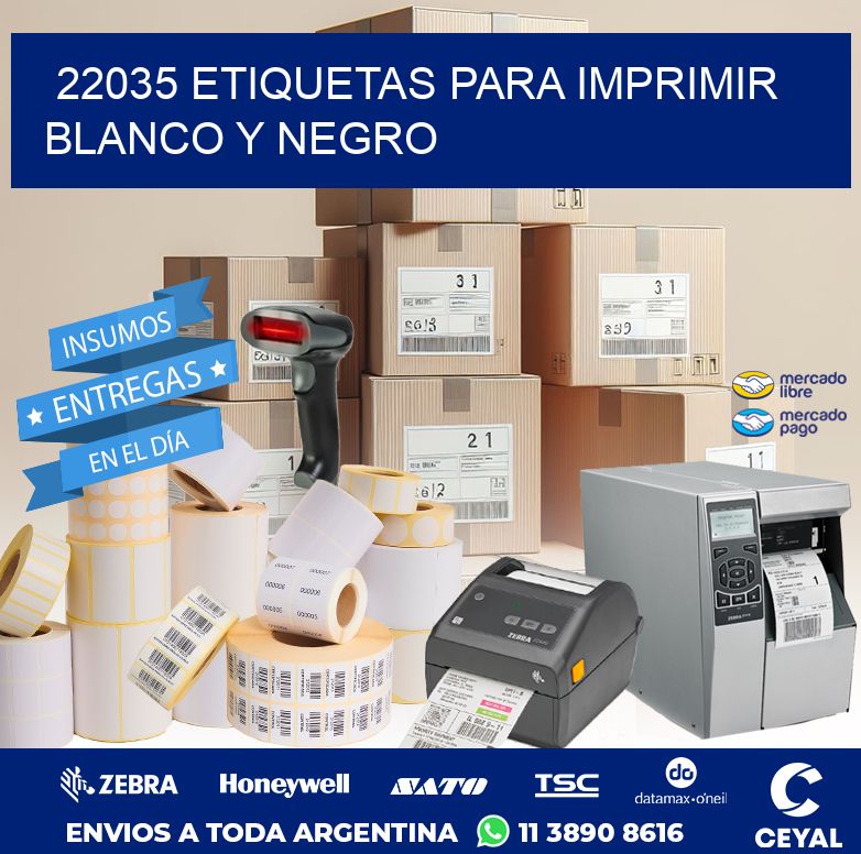 22035 ETIQUETAS PARA IMPRIMIR BLANCO Y NEGRO
