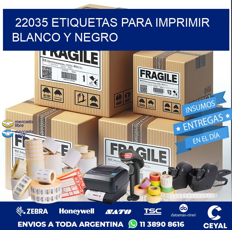 22035 ETIQUETAS PARA IMPRIMIR BLANCO Y NEGRO