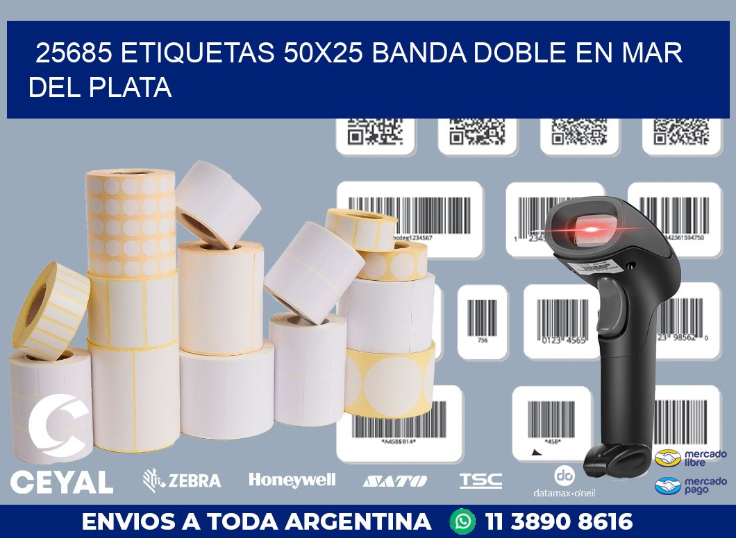 25685 ETIQUETAS 50X25 BANDA DOBLE EN MAR DEL PLATA