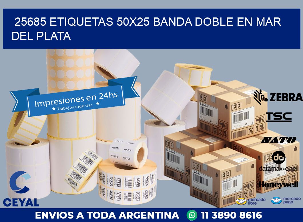 25685 ETIQUETAS 50X25 BANDA DOBLE EN MAR DEL PLATA