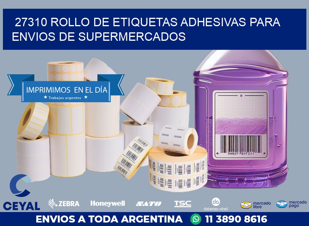 27310 ROLLO DE ETIQUETAS ADHESIVAS PARA ENVIOS DE SUPERMERCADOS