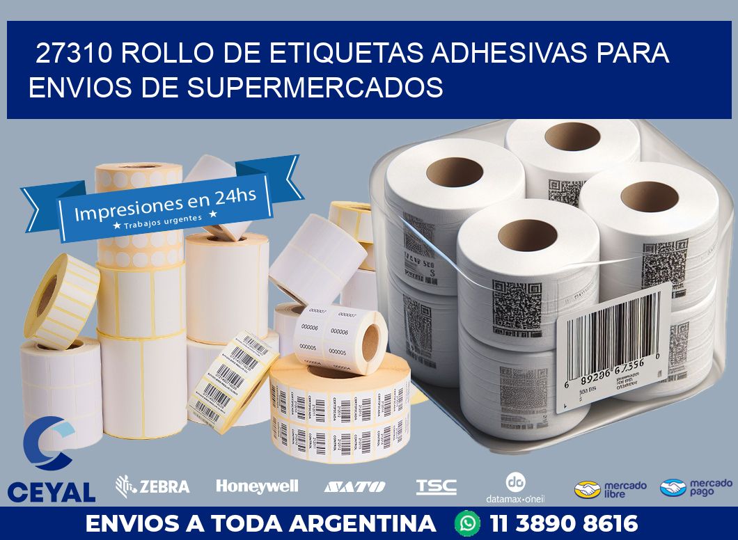 27310 ROLLO DE ETIQUETAS ADHESIVAS PARA ENVIOS DE SUPERMERCADOS