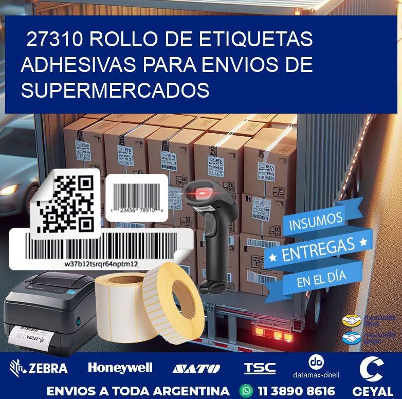 27310 ROLLO DE ETIQUETAS ADHESIVAS PARA ENVIOS DE SUPERMERCADOS