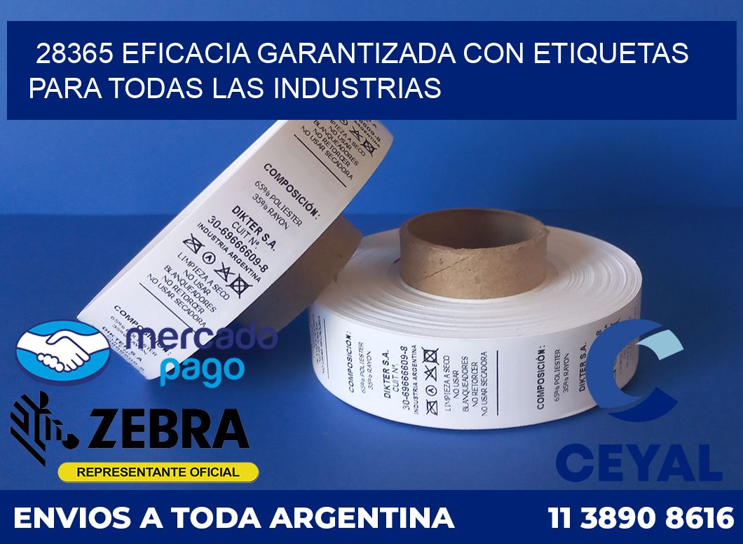 28365 EFICACIA GARANTIZADA CON ETIQUETAS PARA TODAS LAS INDUSTRIAS