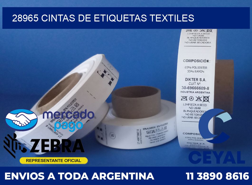 28965 CINTAS DE ETIQUETAS TEXTILES