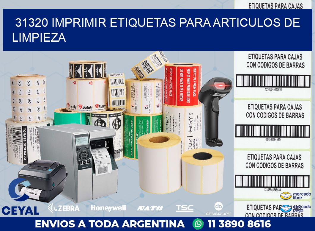 31320 IMPRIMIR ETIQUETAS PARA ARTICULOS DE LIMPIEZA