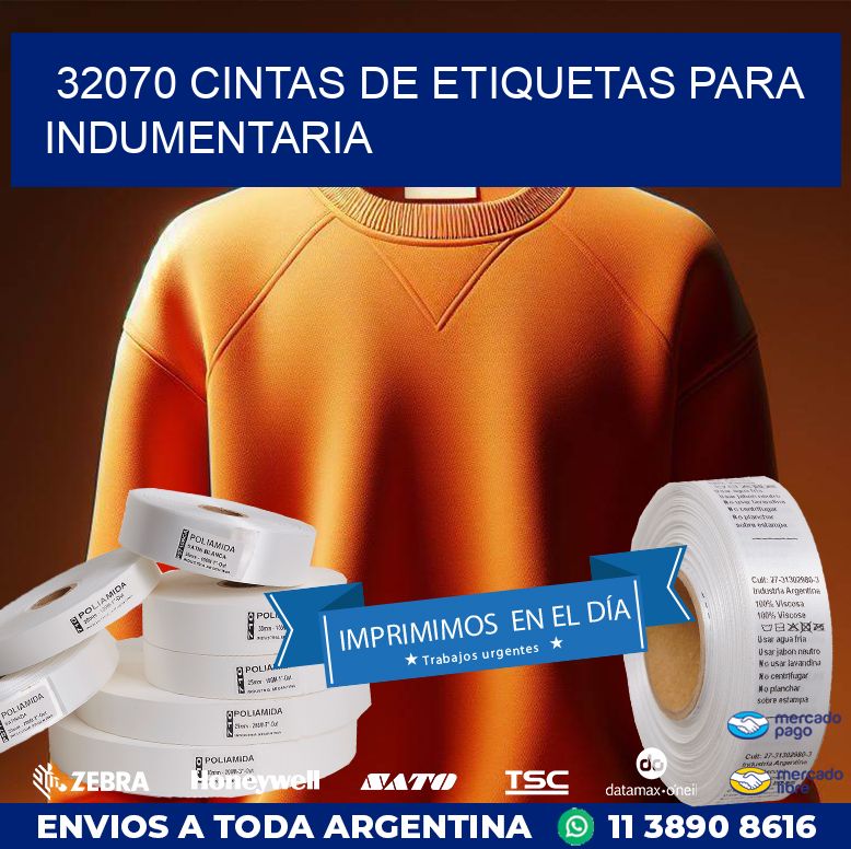 32070 CINTAS DE ETIQUETAS PARA INDUMENTARIA