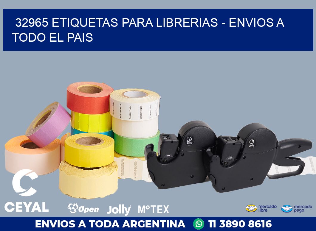 32965 ETIQUETAS PARA LIBRERIAS - ENVIOS A TODO EL PAIS