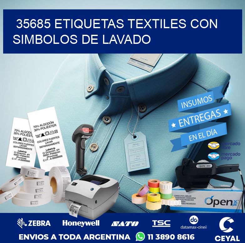 35685 ETIQUETAS TEXTILES CON SIMBOLOS DE LAVADO