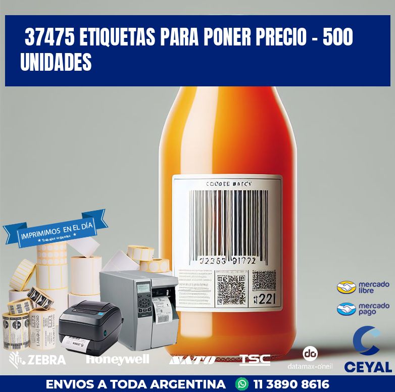 37475 ETIQUETAS PARA PONER PRECIO - 500 UNIDADES