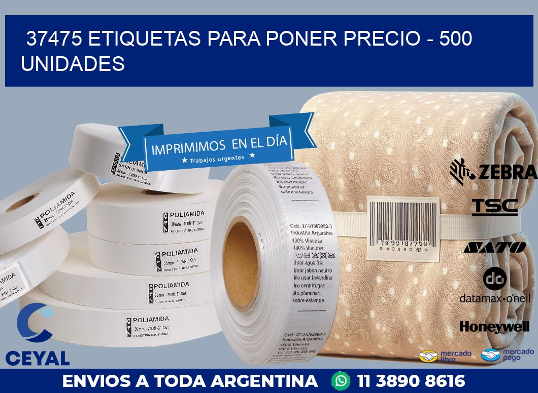 37475 ETIQUETAS PARA PONER PRECIO – 500 UNIDADES