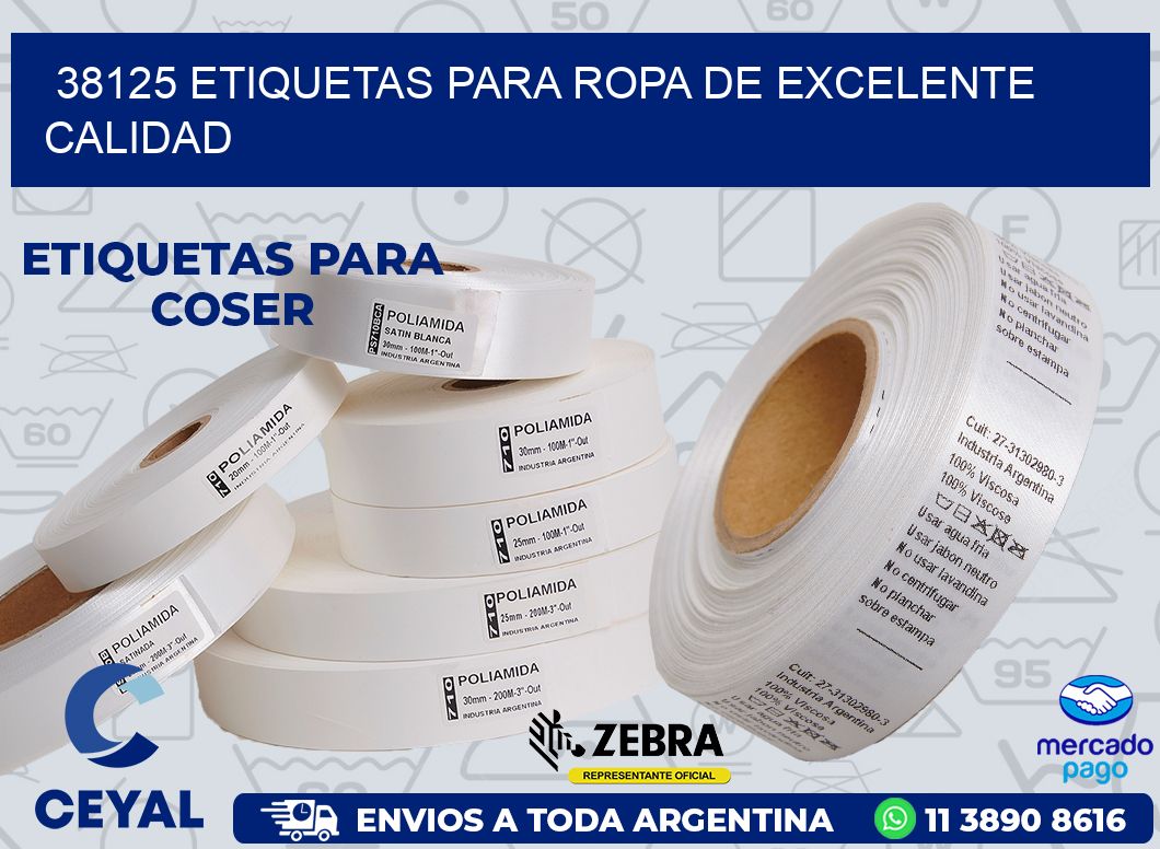 38125 ETIQUETAS PARA ROPA DE EXCELENTE CALIDAD