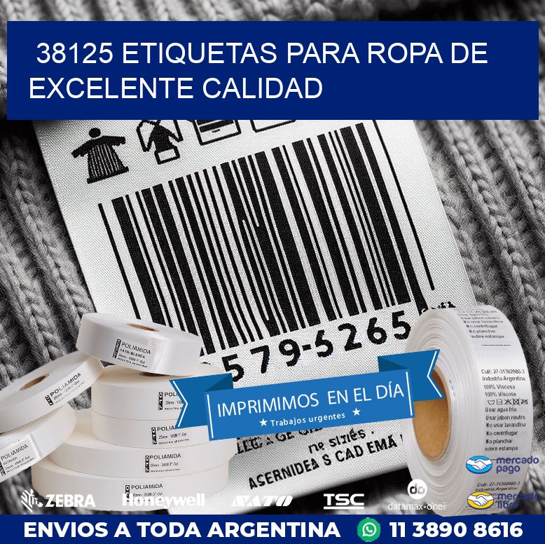 38125 ETIQUETAS PARA ROPA DE EXCELENTE CALIDAD