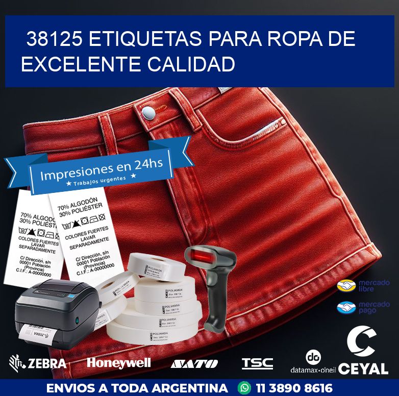 38125 ETIQUETAS PARA ROPA DE EXCELENTE CALIDAD