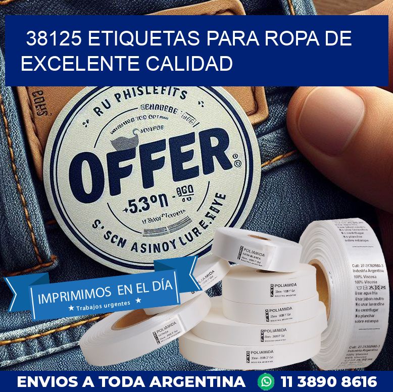 38125 ETIQUETAS PARA ROPA DE EXCELENTE CALIDAD