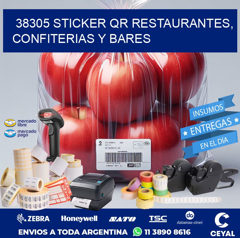 38305 STICKER QR RESTAURANTES, CONFITERIAS Y BARES