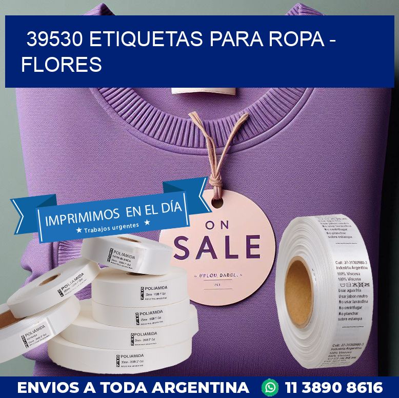 39530 ETIQUETAS PARA ROPA - FLORES