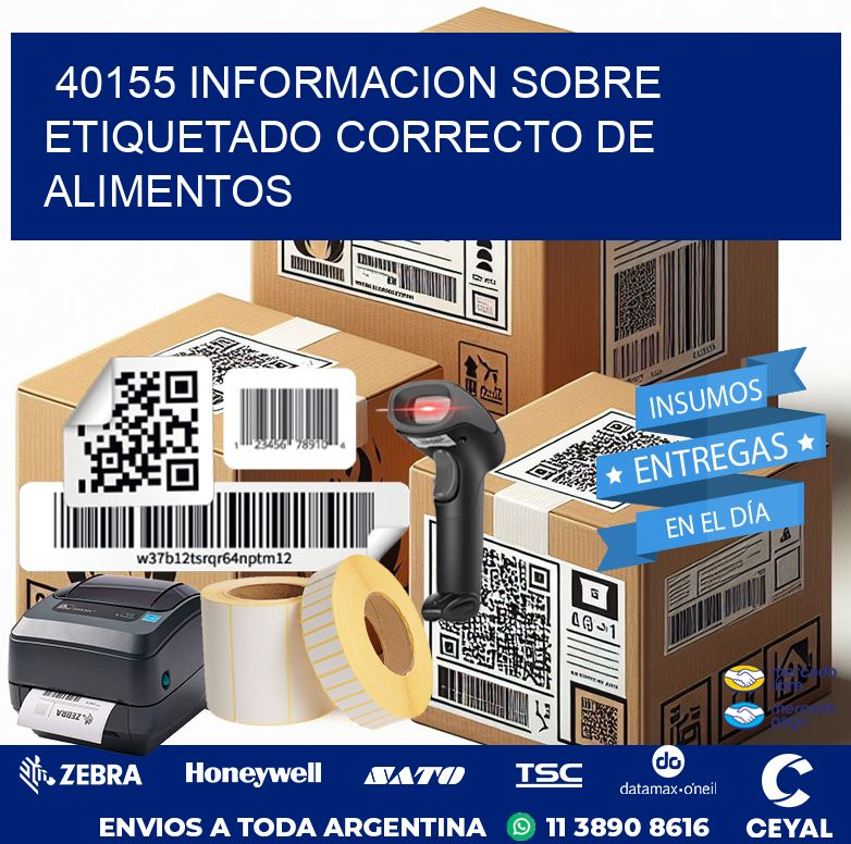 40155 INFORMACION SOBRE ETIQUETADO CORRECTO DE ALIMENTOS