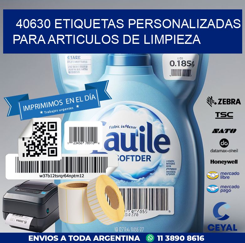 40630 ETIQUETAS PERSONALIZADAS PARA ARTICULOS DE LIMPIEZA