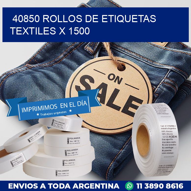 40850 ROLLOS DE ETIQUETAS TEXTILES X 1500