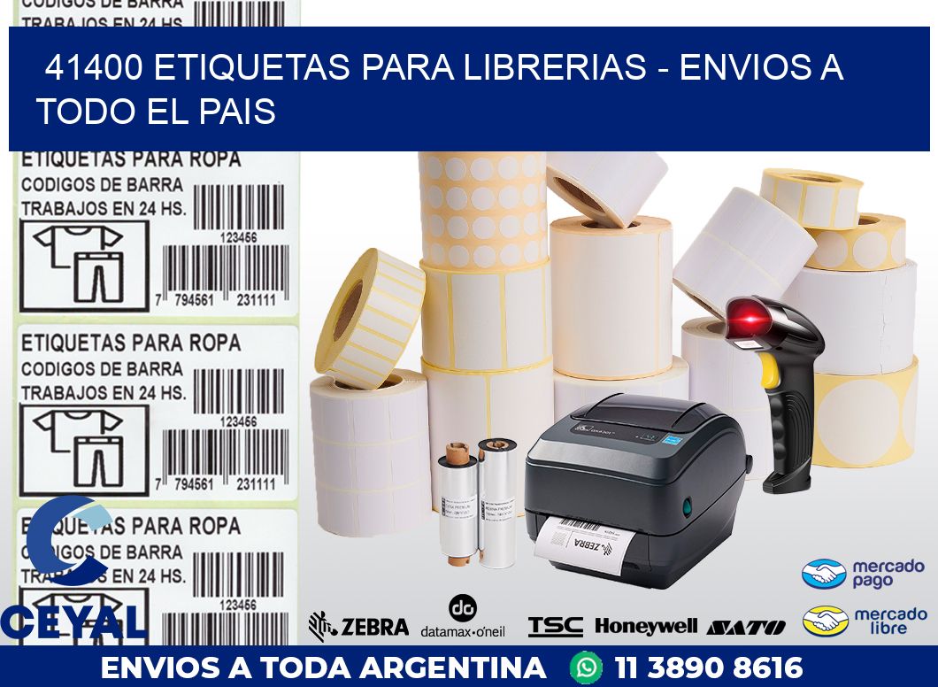 41400 ETIQUETAS PARA LIBRERIAS - ENVIOS A TODO EL PAIS
