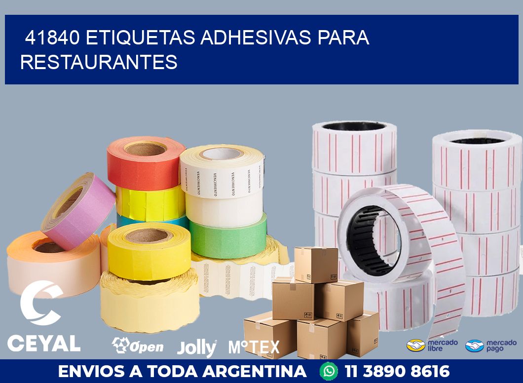 41840 ETIQUETAS ADHESIVAS PARA RESTAURANTES