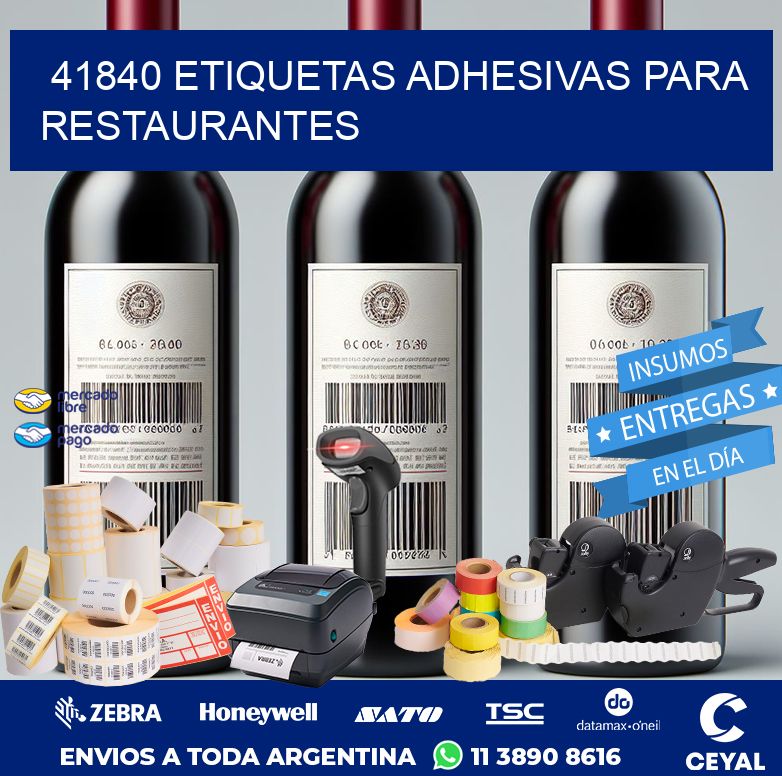 41840 ETIQUETAS ADHESIVAS PARA RESTAURANTES