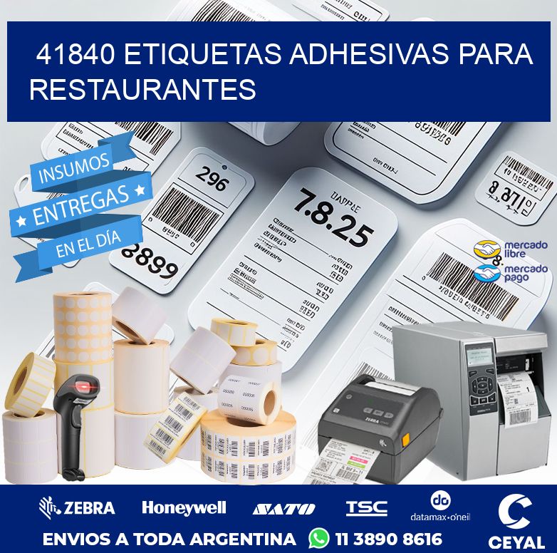 41840 ETIQUETAS ADHESIVAS PARA RESTAURANTES
