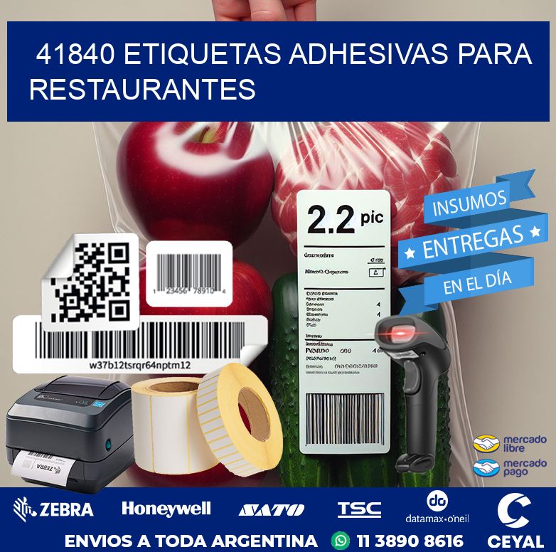 41840 ETIQUETAS ADHESIVAS PARA RESTAURANTES