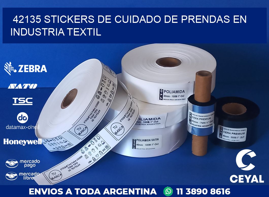 42135 STICKERS DE CUIDADO DE PRENDAS EN INDUSTRIA TEXTIL