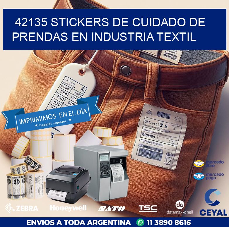 42135 STICKERS DE CUIDADO DE PRENDAS EN INDUSTRIA TEXTIL