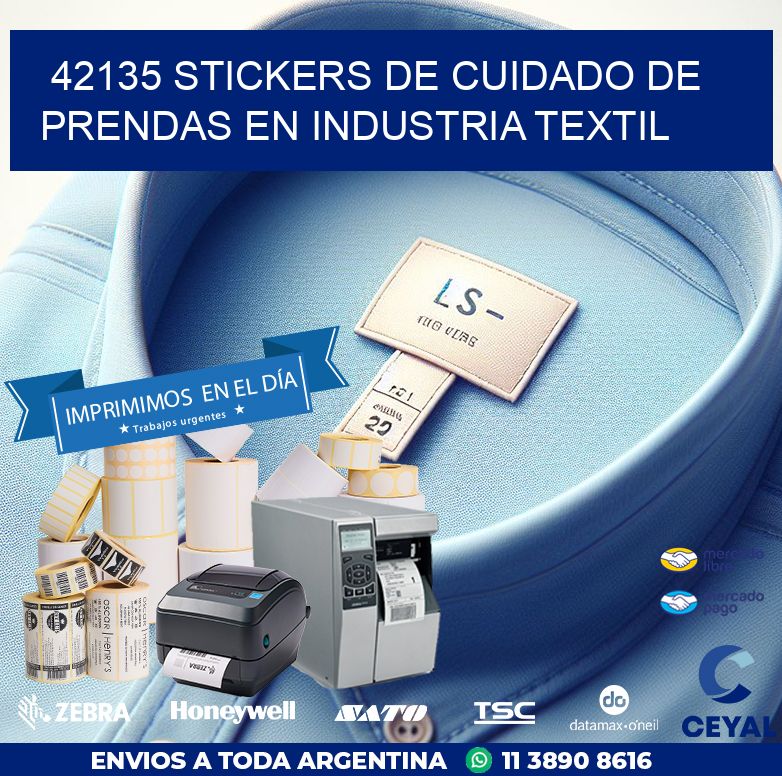 42135 STICKERS DE CUIDADO DE PRENDAS EN INDUSTRIA TEXTIL