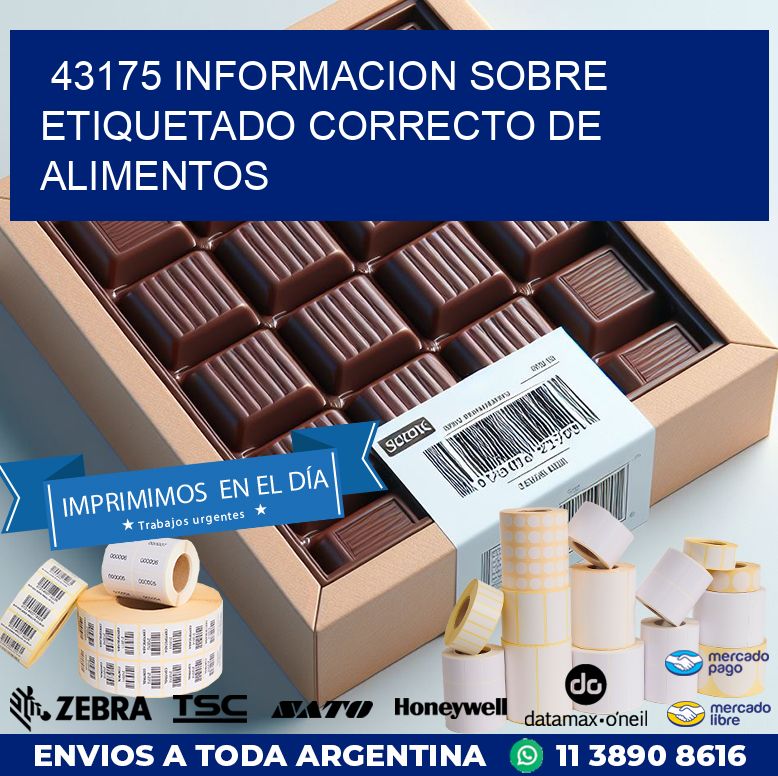 43175 INFORMACION SOBRE ETIQUETADO CORRECTO DE ALIMENTOS