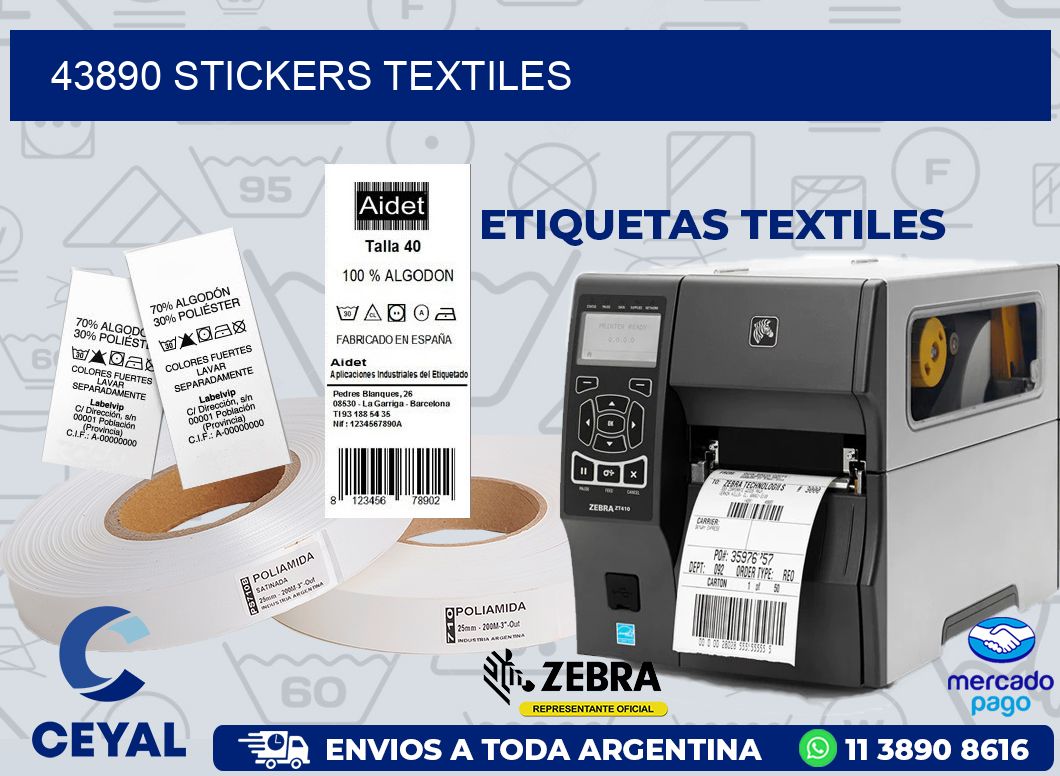 43890 STICKERS TEXTILES