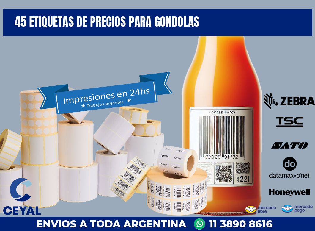 45 ETIQUETAS DE PRECIOS PARA GONDOLAS