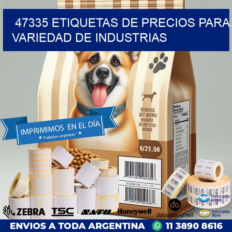 47335 ETIQUETAS DE PRECIOS PARA VARIEDAD DE INDUSTRIAS