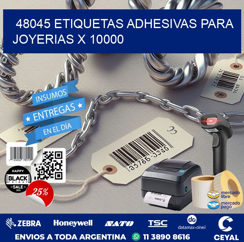 48045 ETIQUETAS ADHESIVAS PARA JOYERIAS X 10000
