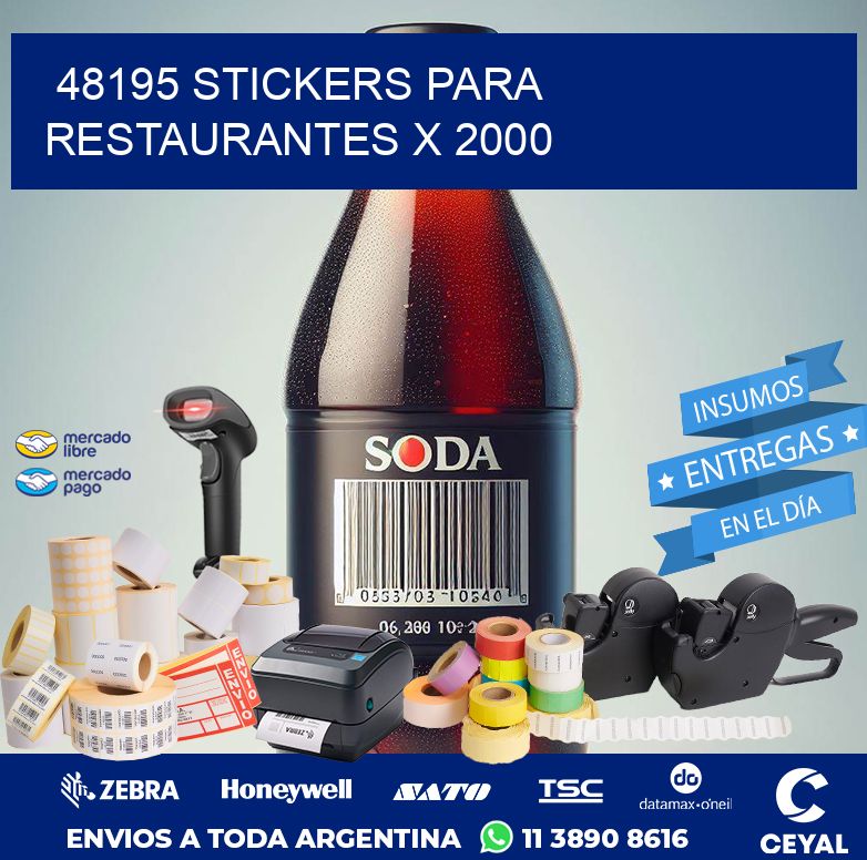 48195 STICKERS PARA RESTAURANTES X 2000