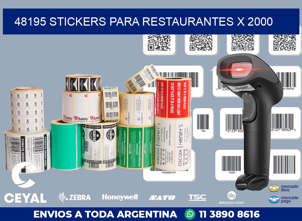 48195 STICKERS PARA RESTAURANTES X 2000