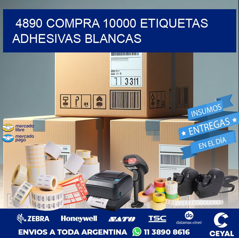 4890 COMPRA 10000 ETIQUETAS ADHESIVAS BLANCAS