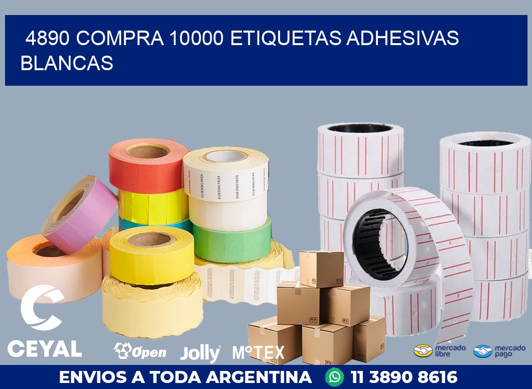 4890 COMPRA 10000 ETIQUETAS ADHESIVAS BLANCAS
