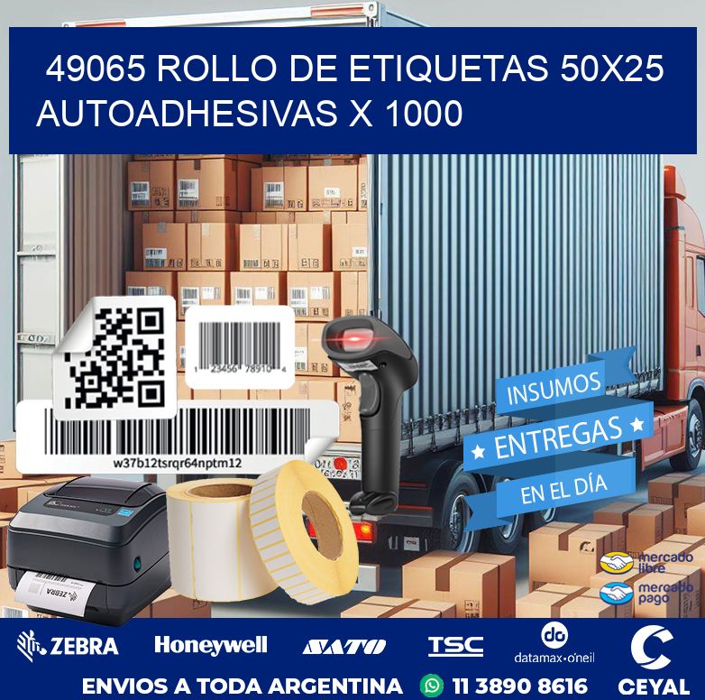 49065 ROLLO DE ETIQUETAS 50X25 AUTOADHESIVAS X 1000