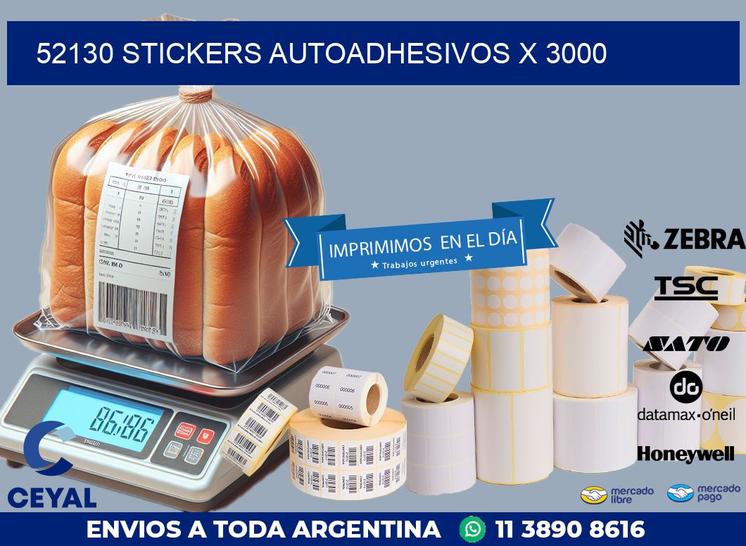 52130 STICKERS AUTOADHESIVOS X 3000